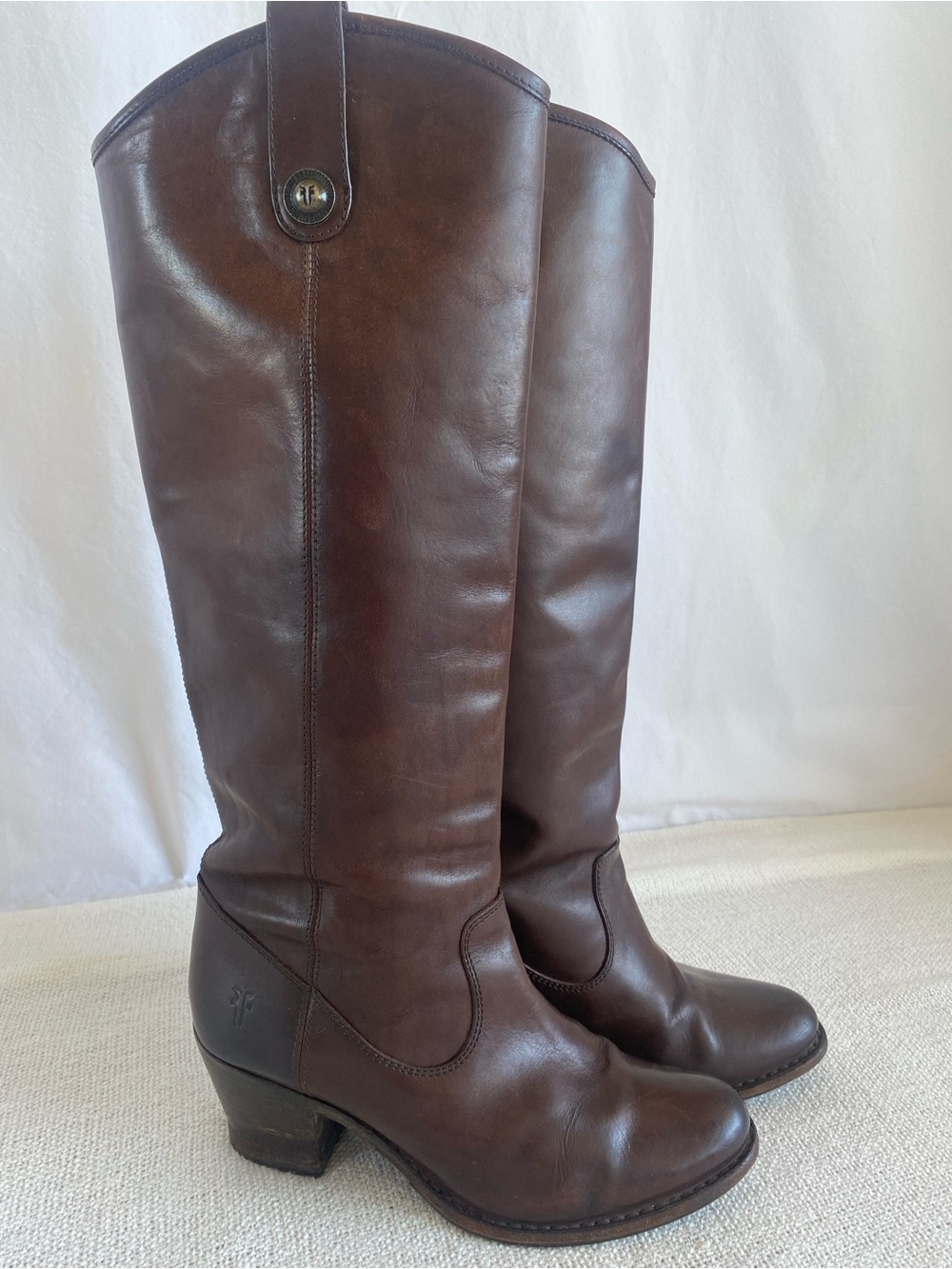 Frye Chocolate Brown Leather Tall Boots Women’s 6.5 Riding Western